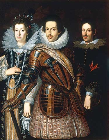 Maria Maddalena and Cosimo II Medici and Ferdinand II Medici  1630  by Justus Sustermans    1597-1681  Uffizi 1890.2402